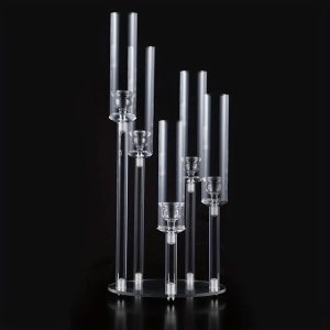 5 Arms Acrylic Clear Candelabra Centerpiece