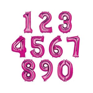 34” Foil Hot Pink Number Balloons - Anagram