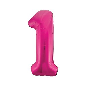 34” Foil Hot Pink Number 1