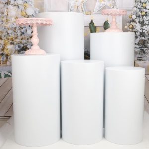 5pc Round Pedestal Stands