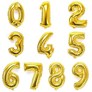 34” Foil Gold Number Balloons – Kaleidoscope
