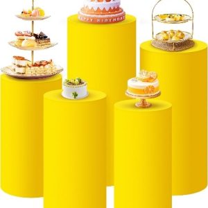 Set of 5 - Cylinder Pedestal Spandex Stand Cover